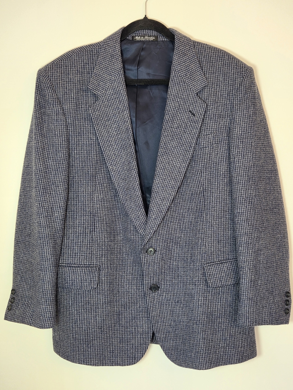 Vintage Barrington 42R Wool Tweed Blazer Blue Gray Old Money Preppy